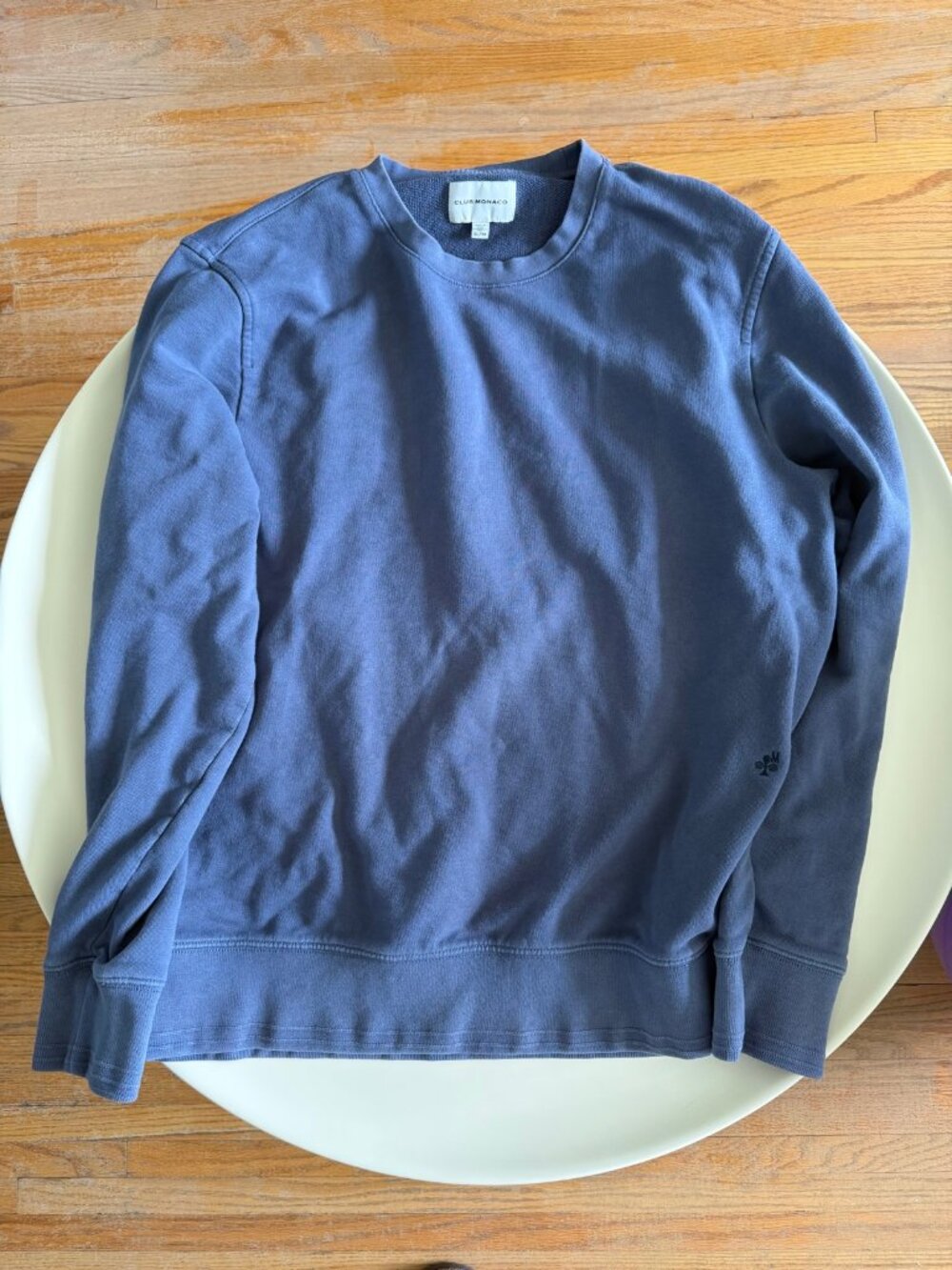 100% Cotton Club Monaco Dusty Blue Crewneck Sweatshirt